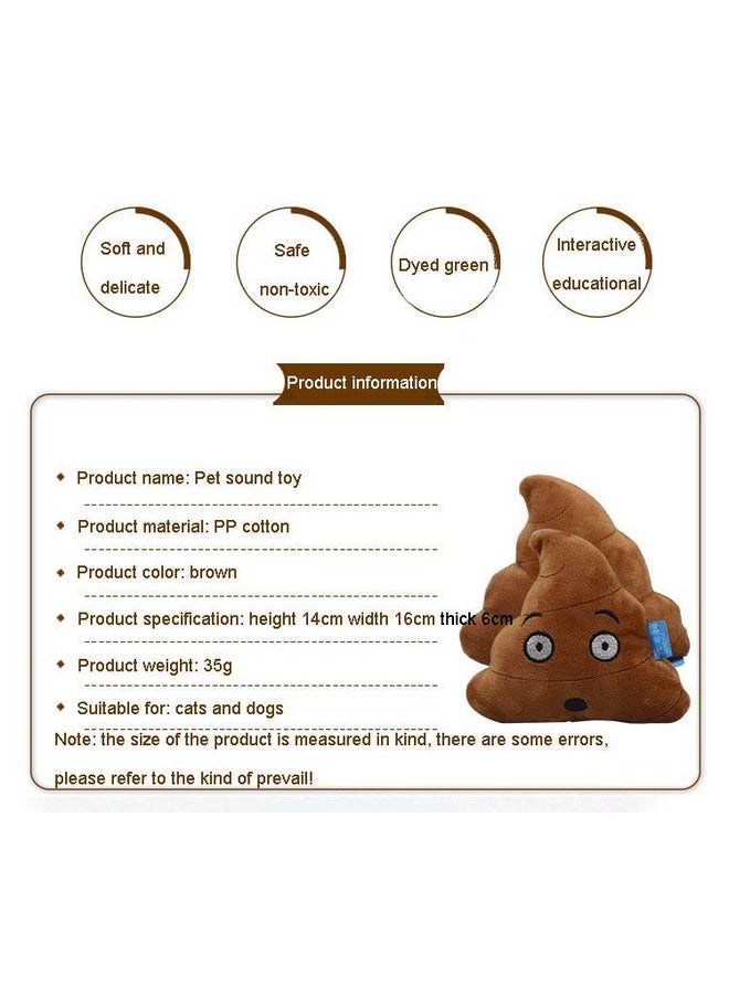 CheeseandU 2Pack Pet Dog Squeak Toy Funny Face Expression Plush Poop Shape Stuffing Squeaking Puppy Playtoy for Small Dogs Puppy