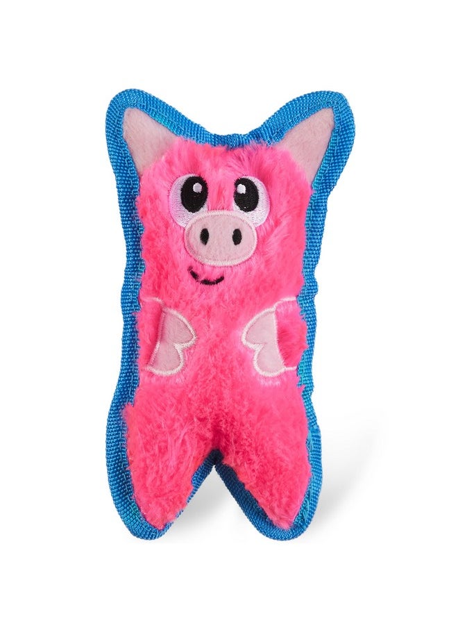 Outward Hound Durablez Tough Plush Squeaky Dog Toy, Pig, Pink, XS