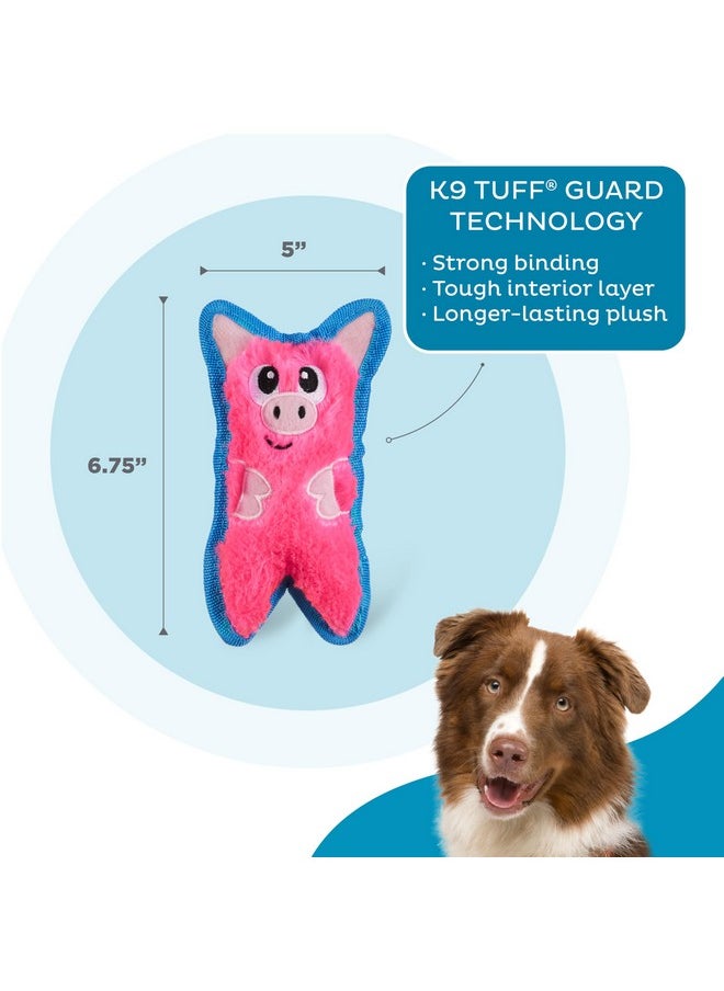 Outward Hound Durablez Tough Plush Squeaky Dog Toy, Pig, Pink, XS