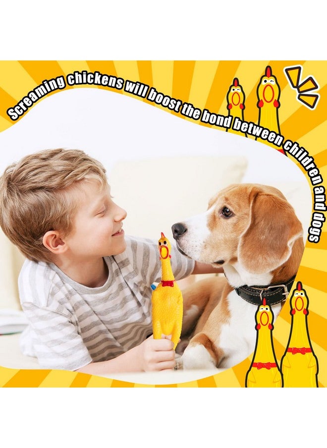 Sratte 16 Pack Screaming Chicken Toys Bulk Squeaky Rubber Chicken Large Squeaking Chicken Toys for Pet Chew Gifts Prank Novelty Toy(Yellow,12 Inch)