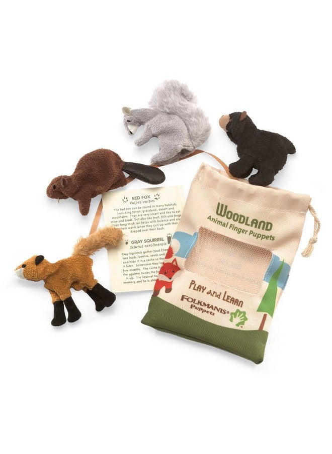 Folkmanis Woodland Animal Finger Puppet Set, Multicolor, 8