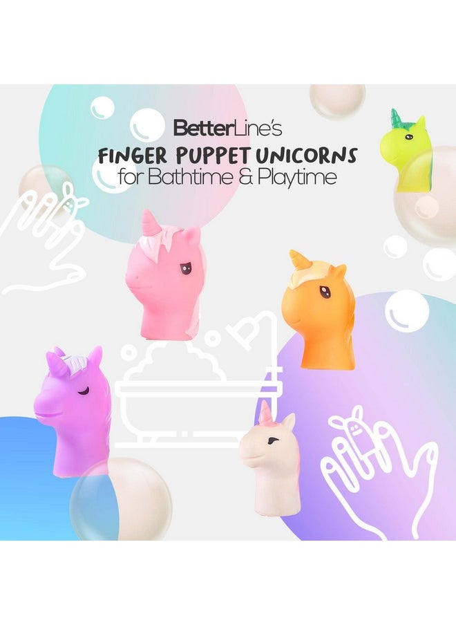 Unicorns Finger Puppets 5-Piece Set - Fun Toy Gift for Kids, Boys & Girls - Bath Puppets for Playtime, Children Birthday Party Favors, Cake Toppers, Pinata & Stocking Stuffers