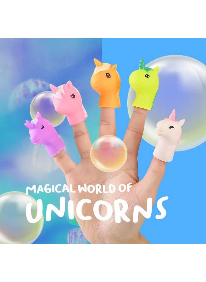 Unicorns Finger Puppets 5-Piece Set - Fun Toy Gift for Kids, Boys & Girls - Bath Puppets for Playtime, Children Birthday Party Favors, Cake Toppers, Pinata & Stocking Stuffers
