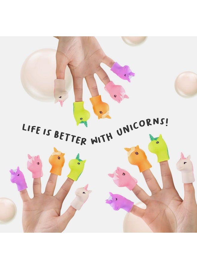 Unicorns Finger Puppets 5-Piece Set - Fun Toy Gift for Kids, Boys & Girls - Bath Puppets for Playtime, Children Birthday Party Favors, Cake Toppers, Pinata & Stocking Stuffers