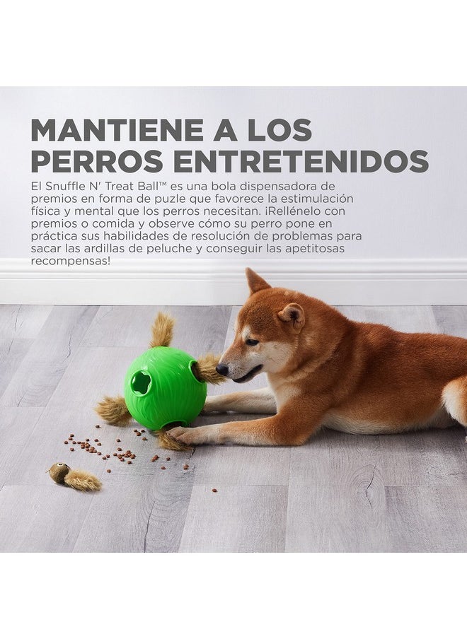 Outward Hound Nina Ottosson Dog Snuffle N' Treat Ball Interactive Treat Ball Dog Puzzle Dog Enrichment Dog Toy, Level 2 Intermediate, Green, Large