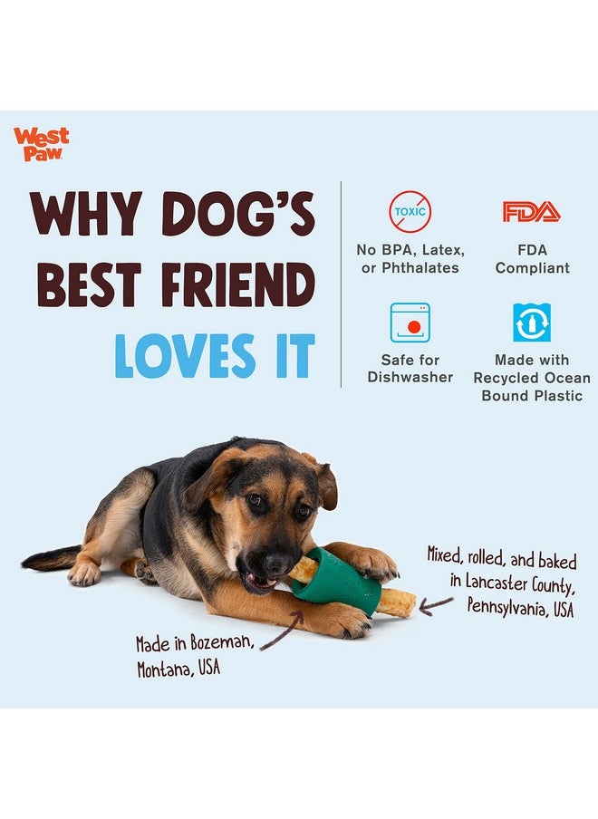 WEST PAW Funnl Dog Chew Toy - Interactive Treat Toys for Dogs - Toy Fillable with Earth Animal No-Hide Chews - Large 4.25