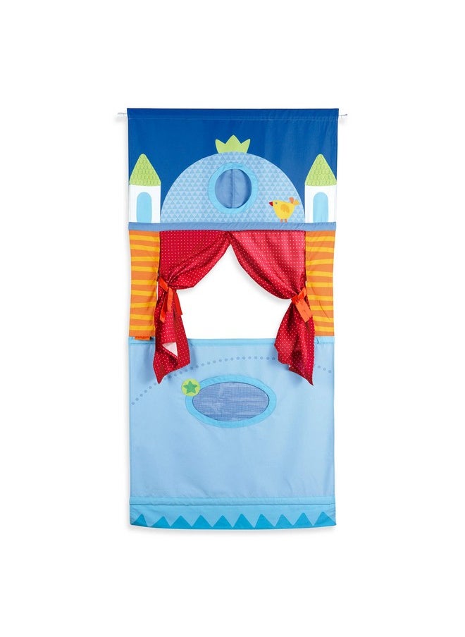 HABA Doorway Puppet Theater - Space Saver with Adjustable Rod: Ideal for Pretend Play, Hand Puppets, Educational Kids Activities, & Toys for Toddlers