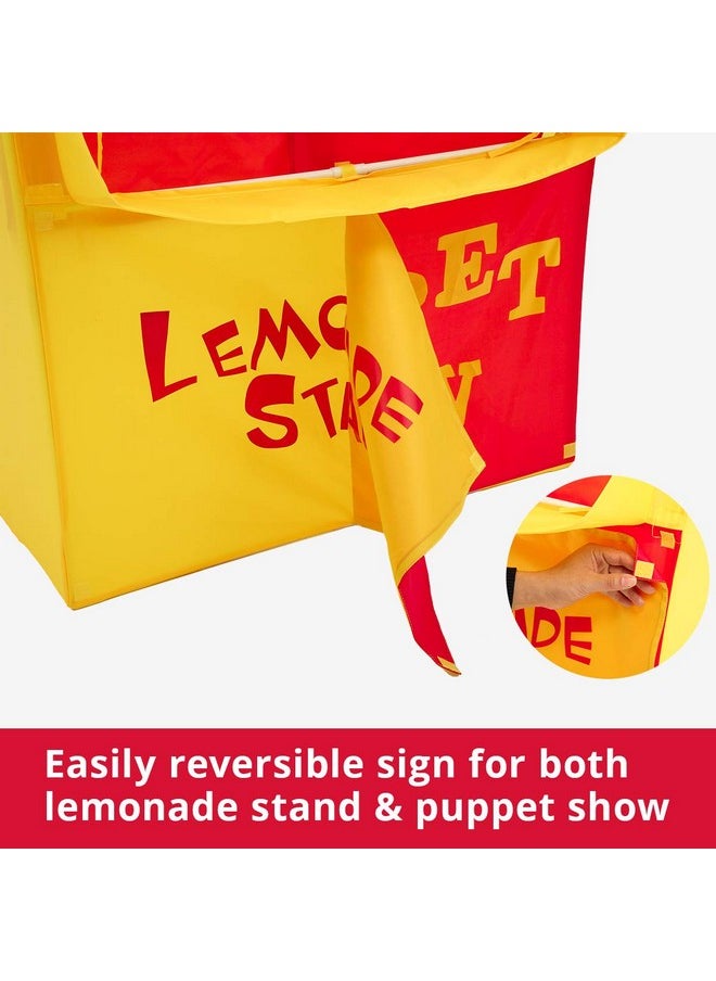 Alvantor Lemonade Stand Puppet Show Theater Pretend Playhouse Play Tent Kids on Stage Doorway Table Top Sets for Toddlers Curtain Fordable Rods Children Dramatic Furniture, 28