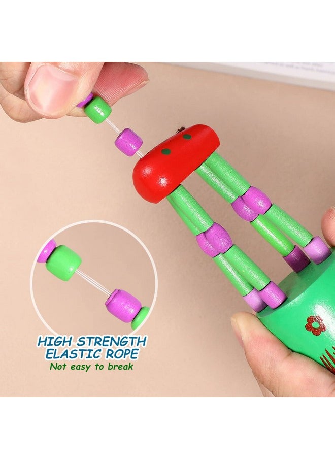 STOBOK 5Pcs Giraffe Finger Puppets, Wooden Giraffe Toys Colorful Cartoon Giraffe Thumb Push Puppets Standing Swing Animals Toys for Kids Toddlers Party Favors, Random Style