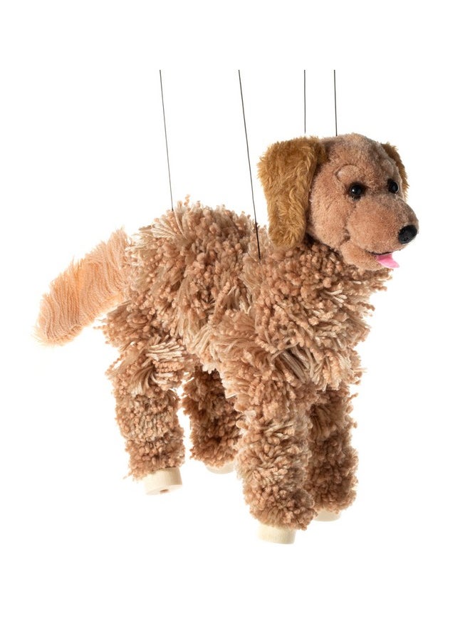 Artisan Owl Golden Retriever Marionette Puppet - Yarn Dog with Wooden Feet, Detachable Strings (Brown)