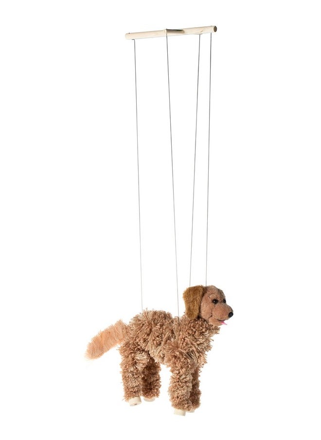 Artisan Owl Golden Retriever Marionette Puppet - Yarn Dog with Wooden Feet, Detachable Strings (Brown)
