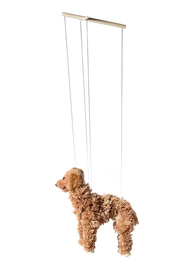 Artisan Owl Golden Retriever Marionette Puppet - Yarn Dog with Wooden Feet, Detachable Strings (Brown)