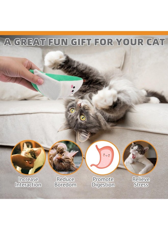 KOOLTAIL Cat Catnip Toys Banana, 3 Pack Expression Durable Soft Kicker Toy Filled with Natural Catnip Cotton, Self Play Interactive Bite Resistant Chew Teeth Cleaning Gift for Indoor Most Cats Kitten