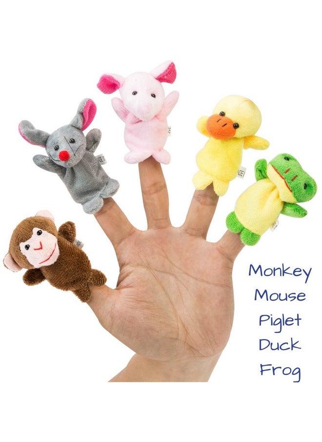 Finger Puppet Set (20-Piece), 6 Family Member and 14 Animal Finger Puppets Plush Toys - Great for Storytelling, Role-Playing, Teaching, Easter Eggs and Fun