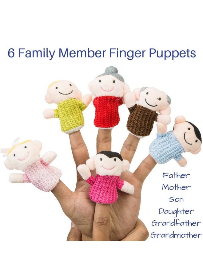 Finger Puppet Set (20-Piece), 6 Family Member and 14 Animal Finger Puppets Plush Toys - Great for Storytelling, Role-Playing, Teaching, Easter Eggs and Fun