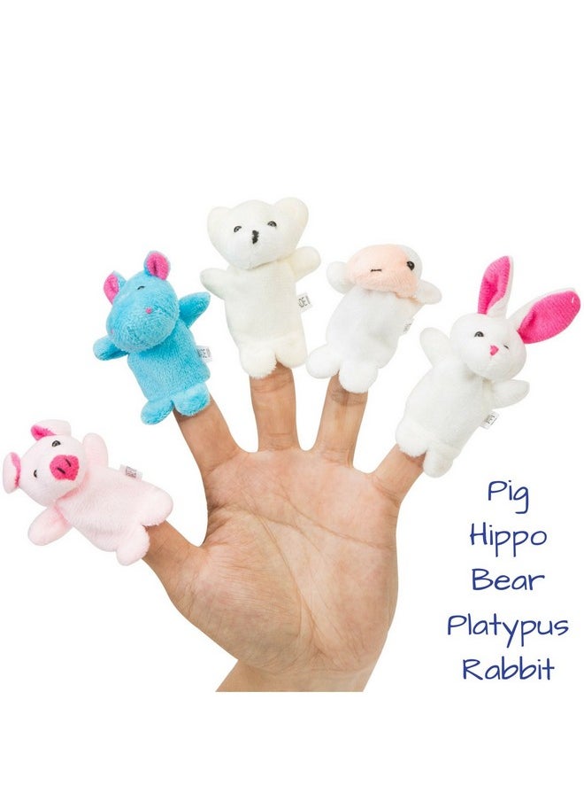 Finger Puppet Set (20-Piece), 6 Family Member and 14 Animal Finger Puppets Plush Toys - Great for Storytelling, Role-Playing, Teaching, Easter Eggs and Fun