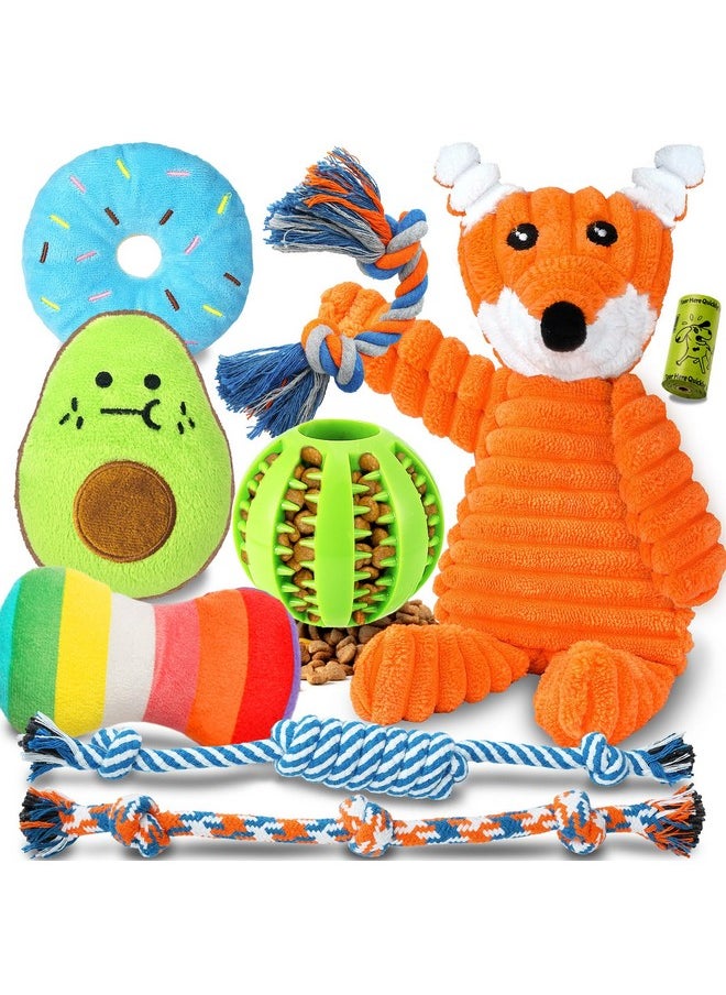 Zeaxuie 9 Pack Luxury Puppy Toys for Teething Small Dogs, Puppy Chew Toys with Cute Squeaky Dog Toys, Ball and More Rope Dog Chew Toys