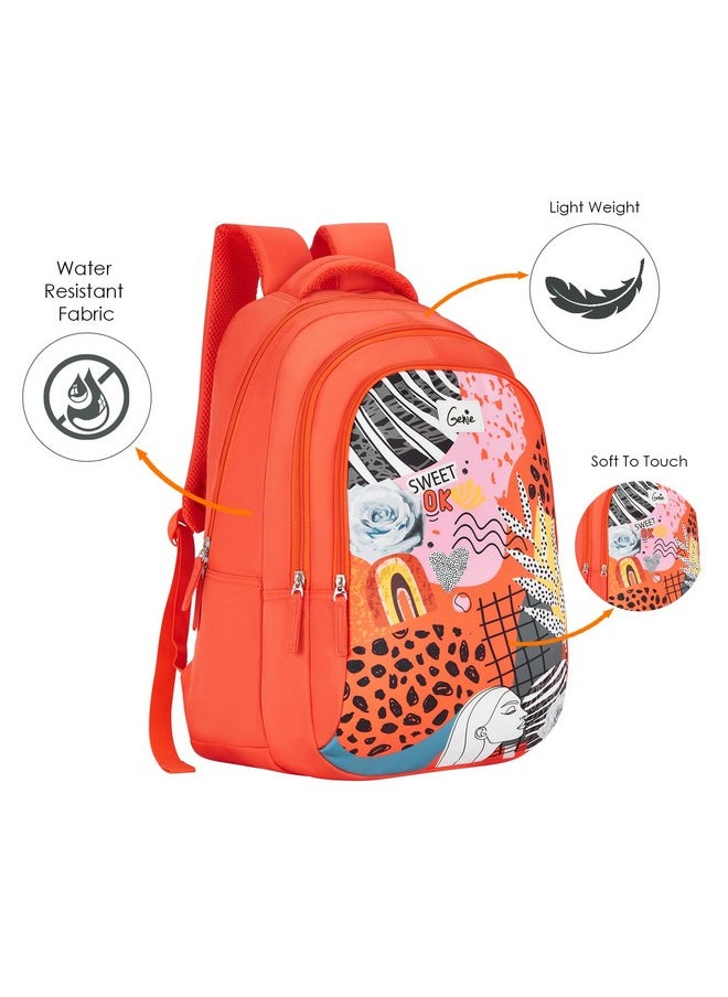 Genie Sweet Laptop Backpack for Women, 3 compartments, Stylish and Trendy College Bags for Girls, Water Resistant and Lightweight Bags for Office and Travelling Purpose. 36 litres