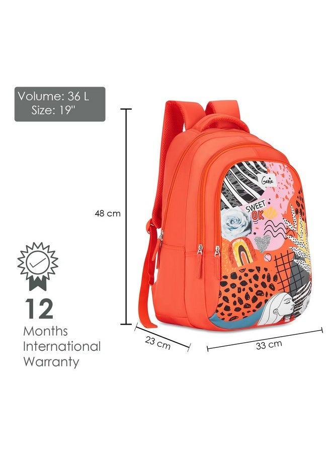 Genie Sweet Laptop Backpack for Women, 3 compartments, Stylish and Trendy College Bags for Girls, Water Resistant and Lightweight Bags for Office and Travelling Purpose. 36 litres