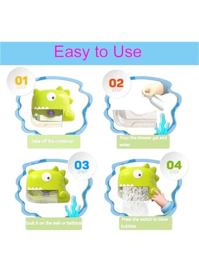 Baby Bath Toys - Bath Toys Bath Bubble Machine Automatic Bubble Maker with Music, Bath Toys for Kids Ages 1-3 4-8 Toddler Bath Toys Dinosaur Toys for Kids 3-5 Gifts for Boys Girls