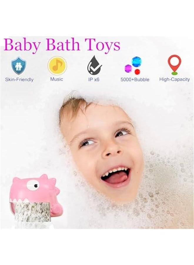 Baby Bath Toys - Bath Toys Bath Bubble Machine Automatic Bubble Maker with Music, Bath Toys for Kids Ages 1-3 4-8 Toddler Bath Toys Dinosaur Toys for Kids 3-5 Gifts for Boys Girls