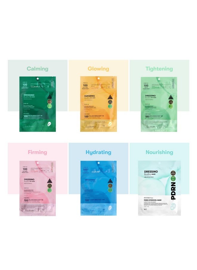 VT COSMETICS Hydrop Reedle Shot 100hl 2-Step Hydrogel Mask(34.5gx4ea), Intensive Hydrating, Exosome Hyaluronic Acid Face Mask, Dewy & Glass Skin, Overnight Melting Mask, Korean Facial Mask