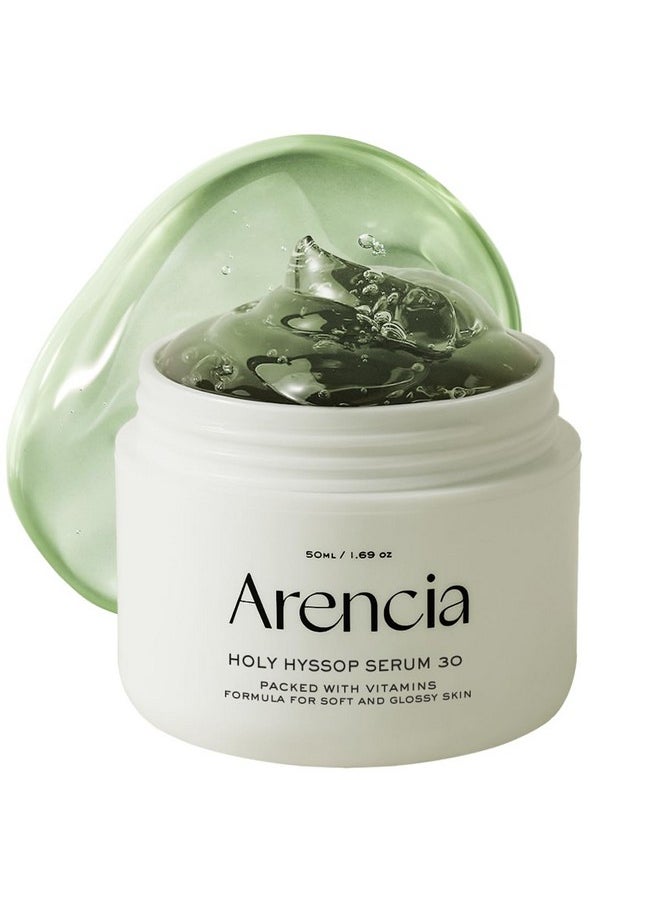 Glow Hyssop Overnight Face Mask Serum - hydrating & Anti-Aging Serum for younger looking Korean Glass Skin, 30% Vitamin A, C, E, 10% Niacinamide, Peptide