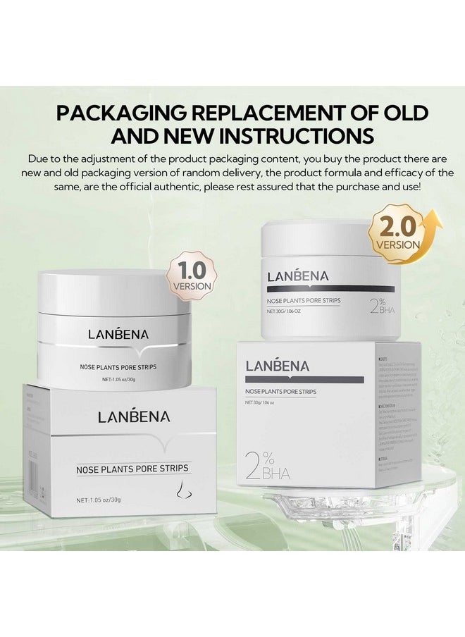 LANBENA Blackhead Remover, Nose Pore Strips for Blackheads, Black Head Remover Mask for Face, Puntos Negros, 30g+60pcs paper
