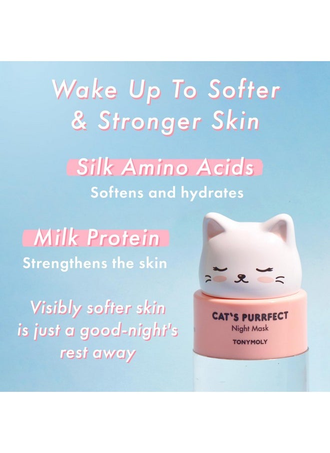 TONYMOLY Cat's Purrfect Night Sleeping Mask, Strengthen and Soften Skin Overnight, Hydrating Skincare Mask, 50 g.