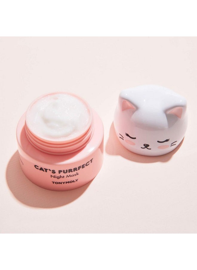 TONYMOLY Cat's Purrfect Night Sleeping Mask, Strengthen and Soften Skin Overnight, Hydrating Skincare Mask, 50 g.