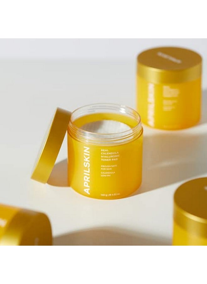 APRILSKIN Calendula PHA Hyaluronic Toner Pads | Vegan, Cruelty Free | Exfoliating, refining pores & hydrating for dry, sensitive, acne-prone skin | 60 pads | No sulfates and artificial fragrance