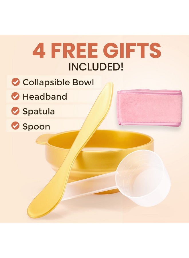 BRÜUN Peel-Off Jelly Mask Hydrating Premium Modeling Rubber Mask Spa Set - 10 Treatments (24k Gold, Lavender, Kiwi, Peppermint, Egyptian Rose, Matcha, Chamomile, Tea tree, Jazmine)