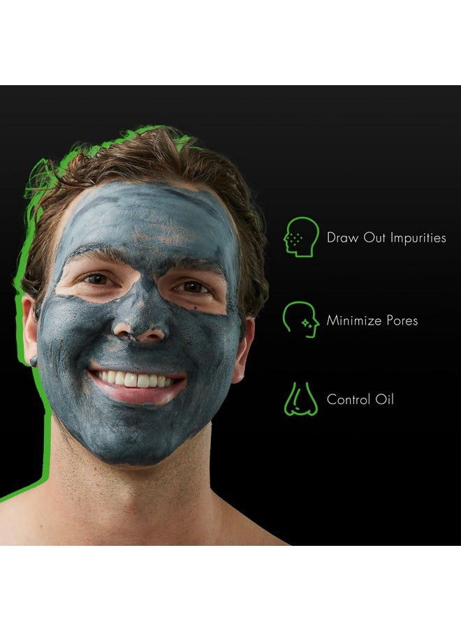 Tiege Hanley Mens Detoxifying Facial Clay Mask, 2 Oz (1-Pack) - Deep Pore Cleansing Charcoal Face Mask with Natural Kaolin Clay Absorbs Excess Oil & Reduces Appearance Pores - Skin Care for Men