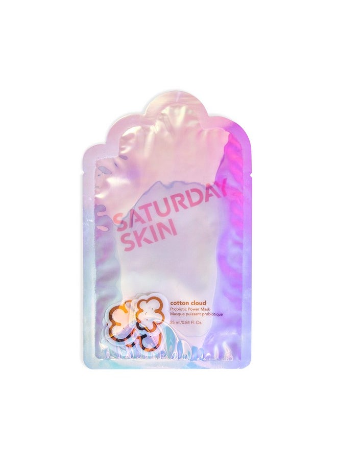 Saturday Skin Cotton Cloud Probiotic Power Face Mask Vit E Seabuckthorn Fruit Extract Omega Fatty Acids For Healthy Skin And Glow Self Home Care Facial Mask Sheet (25ml/0.84 Fl Oz)