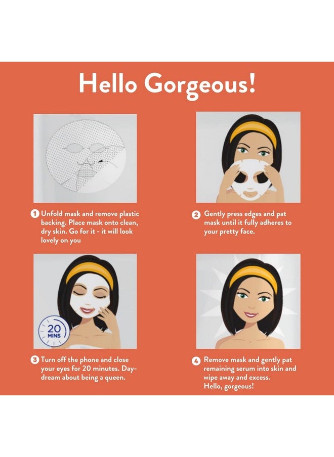 MISS SPA Renew Exfoliating Sheet Mask for Face, Skin Smoothing Face Mask Removes Dirt, Dead Skin and Oil, 4 Pack