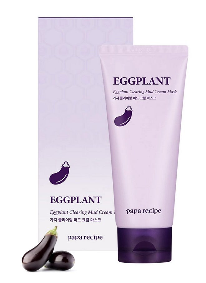 Papa Recipe Eggplant Mud Cream Mask 3.38 Ounce - Korean Skin Care, Dead Skin Exfoliator for Sensitive Face