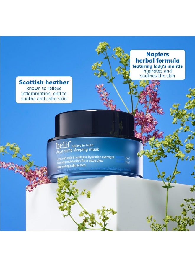 belif Aqua Bomb Sleeping Mask, Overnight Moisturizer & Face Mask, Lightweight, Hydrating & Plumping, Good for Dryness, For Normal, Oily, Dry, Combination Skin Types