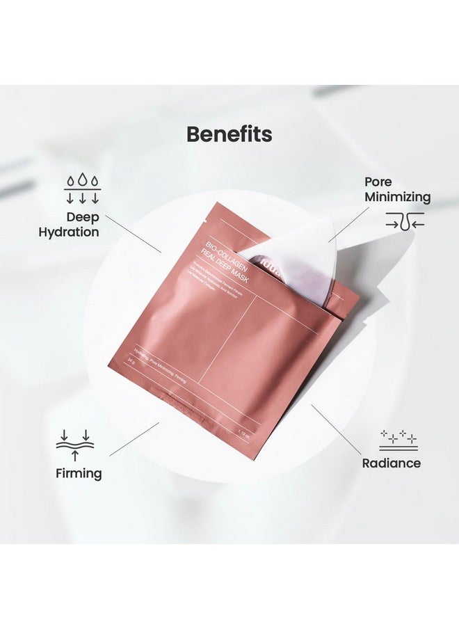 BIODANCE Bio-Collagen Real Deep Mask, Hydrating Overnight Hydrogel Mask, Pore Minimizing, Elasticity Improvement, 34g x4ea