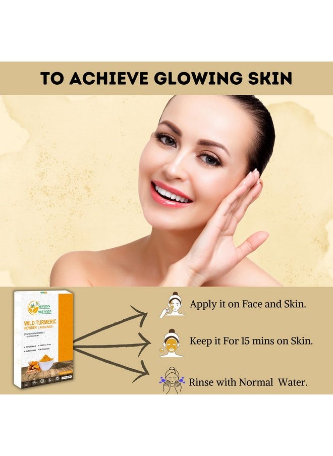 Herbs Botanica Wild Turmeric Powder 100% Pure Kasturi Turmeric for Face, Skin Care & DIY Beauty - Natural Powder for Acne, Dark Spots & Hyperpigmentation 5.3 oz Resealable Pack