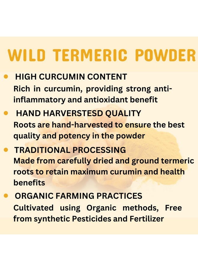 Herbs Botanica Wild Turmeric Powder 100% Pure Kasturi Turmeric for Face, Skin Care & DIY Beauty - Natural Powder for Acne, Dark Spots & Hyperpigmentation 5.3 oz Resealable Pack