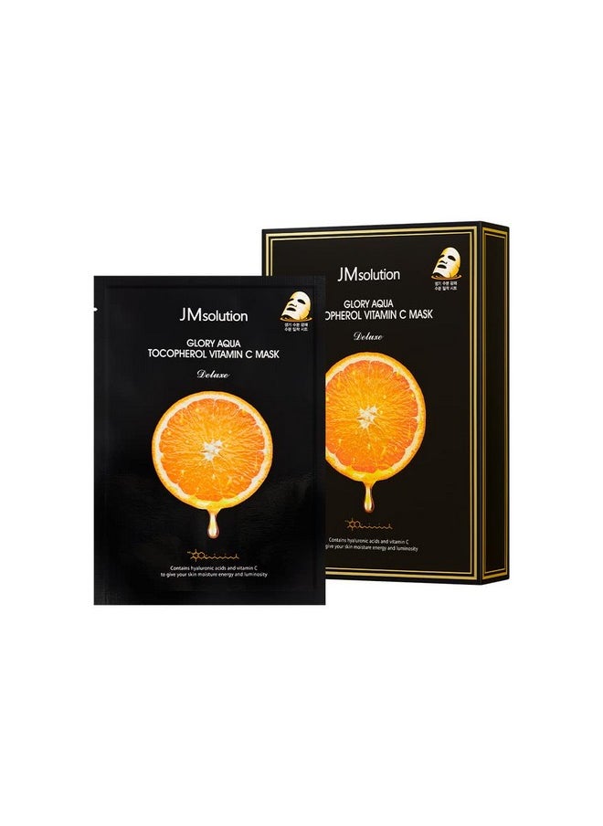 JMsolution Glory Aqua Tocopherol Vitamin C Mask -Hyaluronic acids-Vitamine C, E -Moisture Hydrating elasticity care skin vitality for all skin type