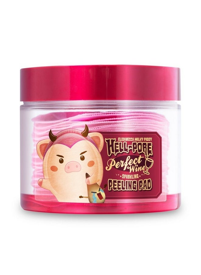 Elizavecca Exfoliate,Cleansing, Milky Piggy Hell-Pore Perfect Wine Sparkling Peeling Pad