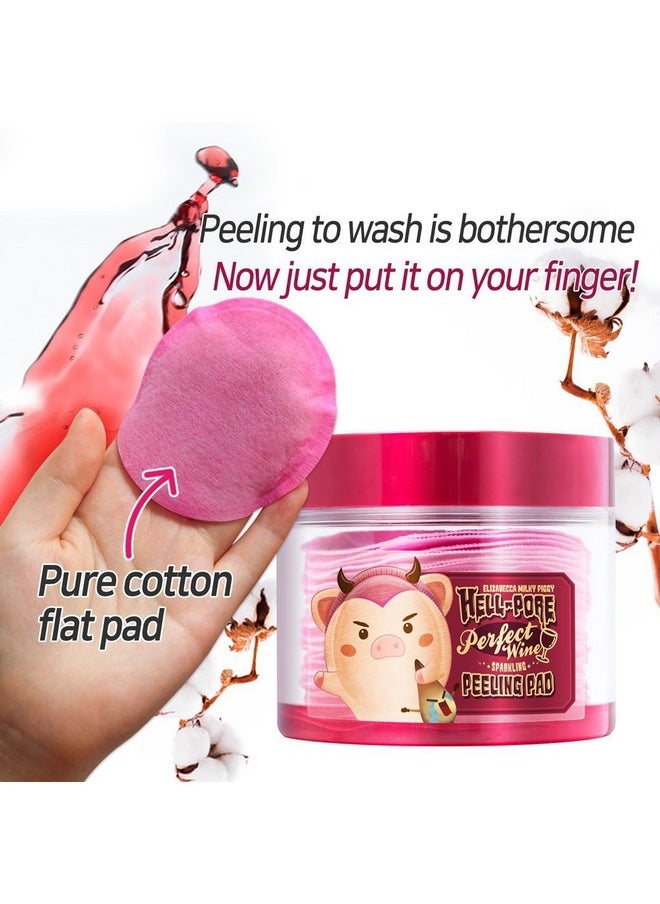 Elizavecca Exfoliate,Cleansing, Milky Piggy Hell-Pore Perfect Wine Sparkling Peeling Pad