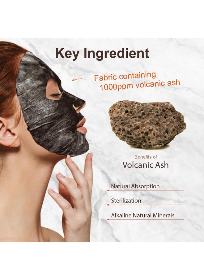 Purederm Deep Purifying Black O2 Bubble Mask Volcanic (10 Pack) - Bubble Face Sheet Mask for Purifying & Brightening
