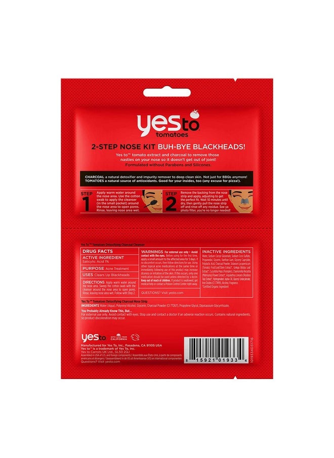 Yes To Tomatoes Two-Step Nose Kit, Detoxifying Daily Cleanser & Nose Strip Clears Breakouts Without Over-Drying With Salicylic Acid & Antioxidants, Natural, Vegan & Cruelty Free, 1-Pack