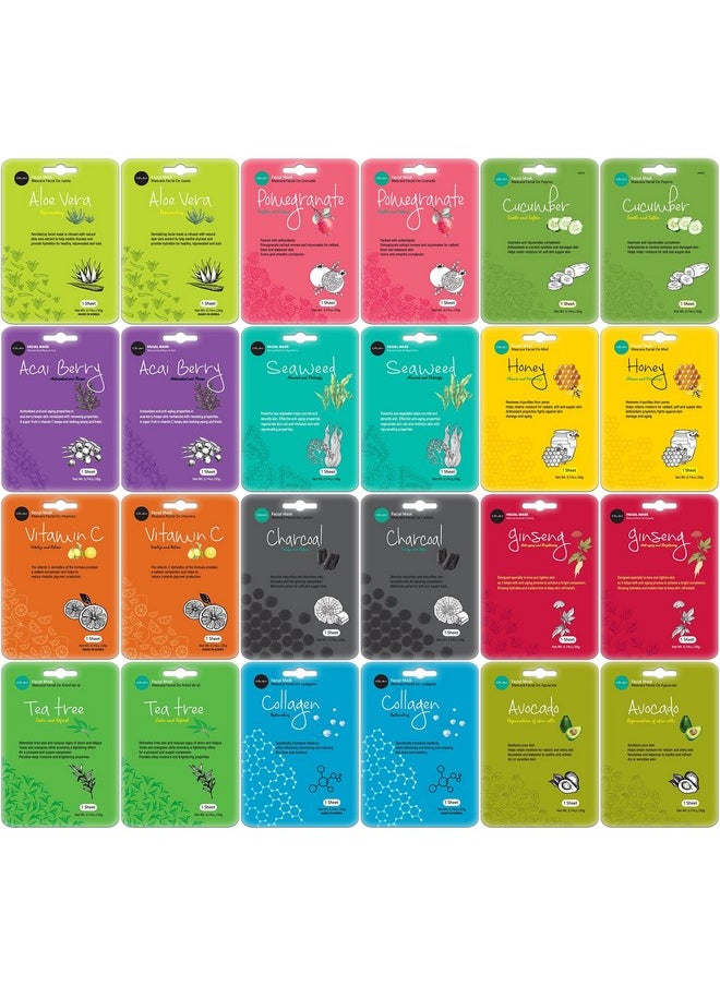 Celavi Collagen Facial Face Mask (24-Sheets) Classic Korean Skincare