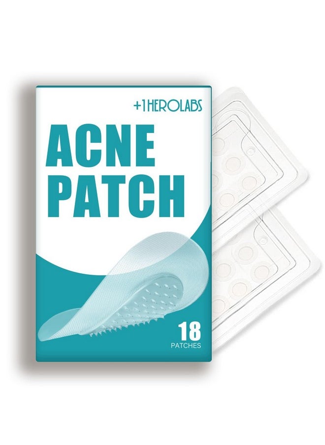 +1HEROLABS Microdart Acne Patch (18 Patches) - Hyaluronate, Salicylic Acid, Vitamin C, Microdart Pimple Patch for Deep, Early Stage and Hidden Pimples (18 Count (Pack of 1))