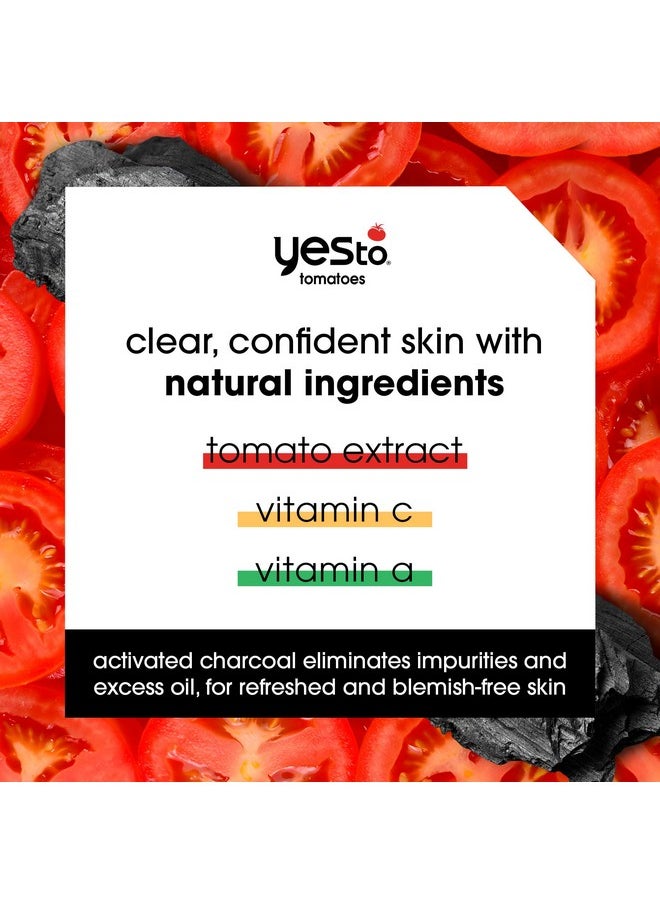 Yes To Tomatoes Clear Skin Detoxifying Charcoal Mud Mask For Acne Prone Skin Draw Out Impurities And Prevent Breakouts Contains Salicylic Acid 96 Natural Ingredients, Red, Tomato, 2.006 Fl Oz