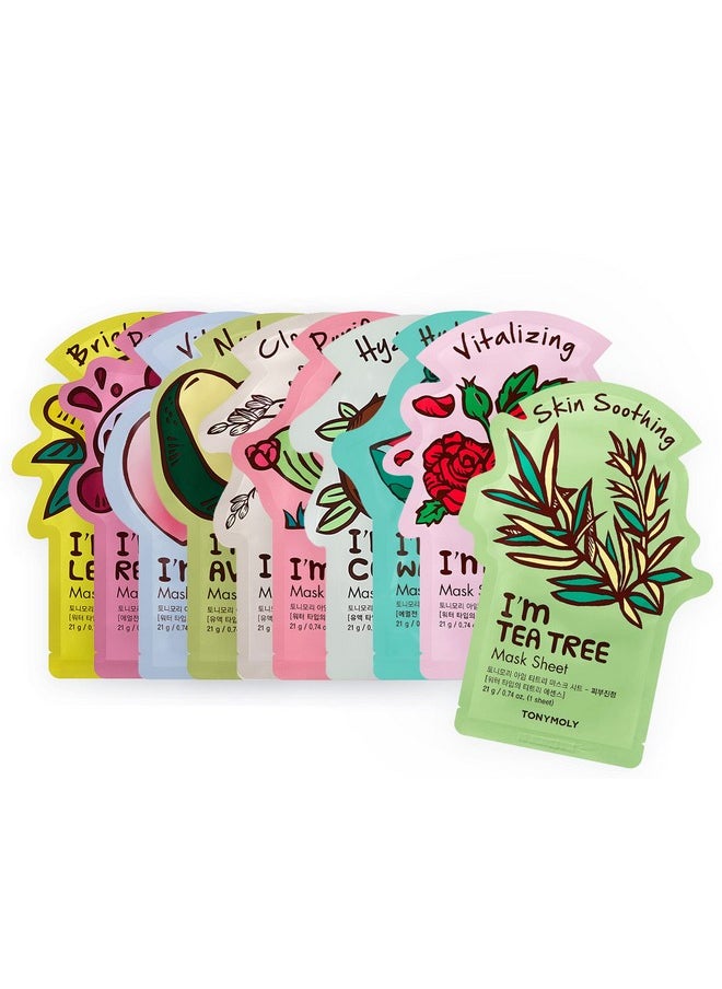 TONYMOLY I'm Real Sheet Mask, Pack of 10