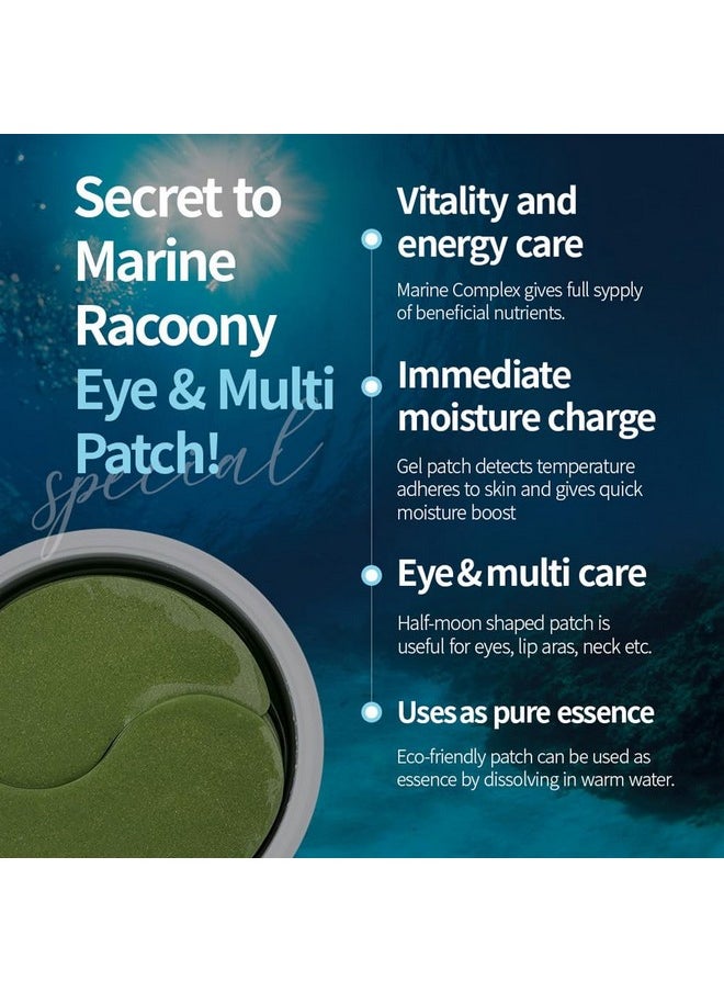 [SECRET KEY] Marine Racoony Hydro Gel Eye & Multi Patch 60 Sheet - Depuffing Eyes & Dark Circles Removing, Natural Hydrating and Anti Wrinkles Eye Patches